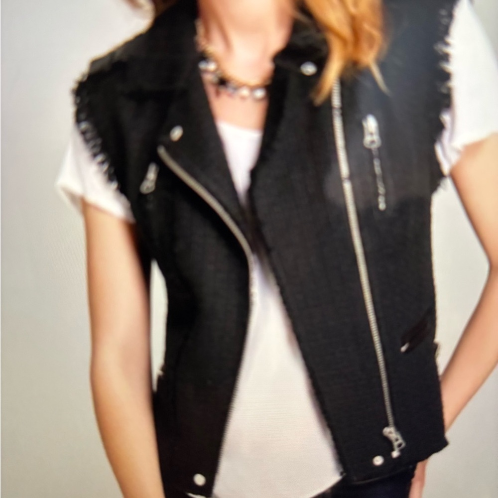 Rebecca Taylor Navy Moto Vest